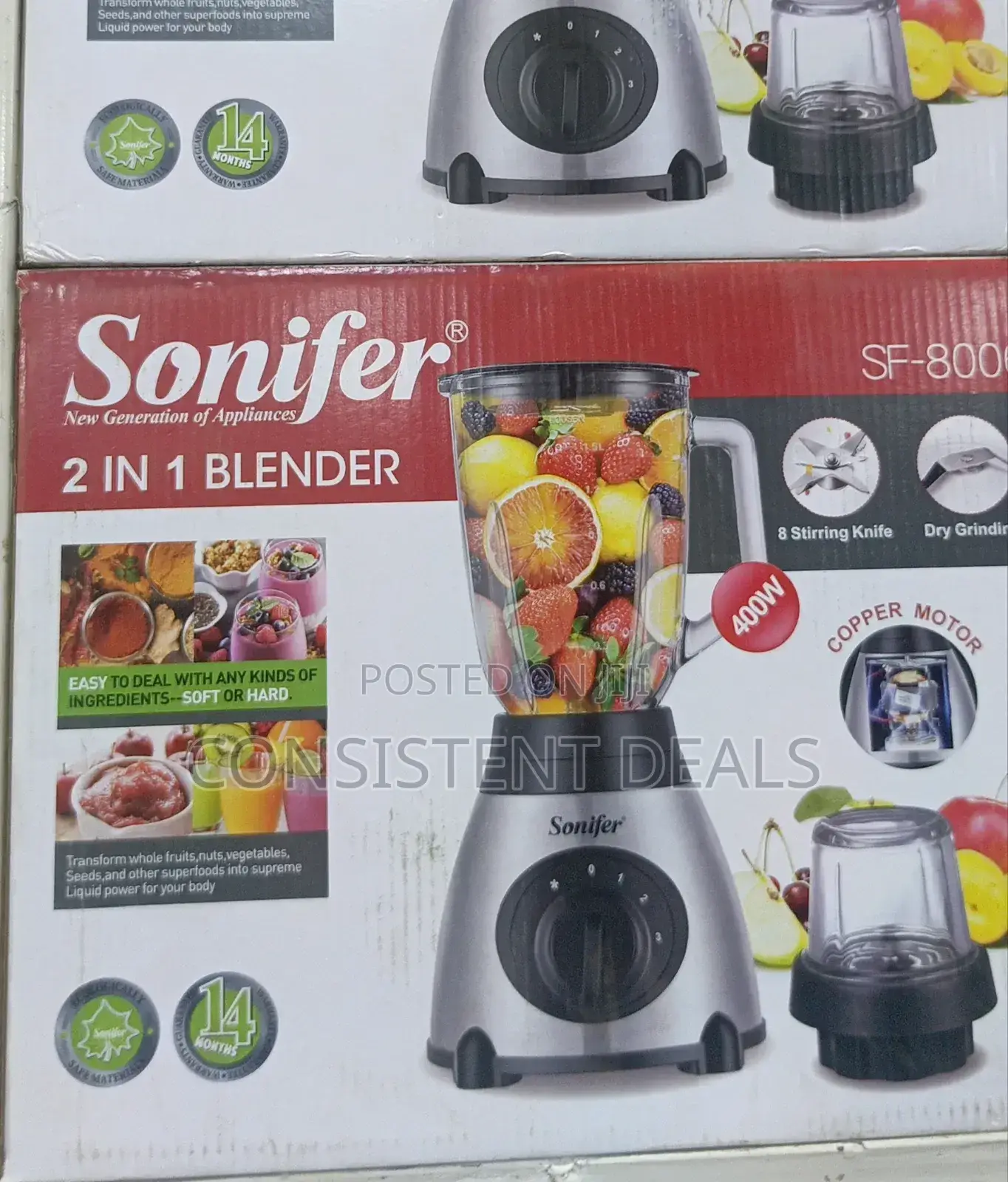 Sonifer 2in1 Electric Blender
