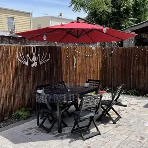 Photo - 3mtr Round Garden Courtyard Sun Umbrella WTH 40ltr Waterbase