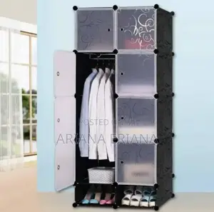 Photo - 2 Colums 8 Cube Plastic Closet Cabinet