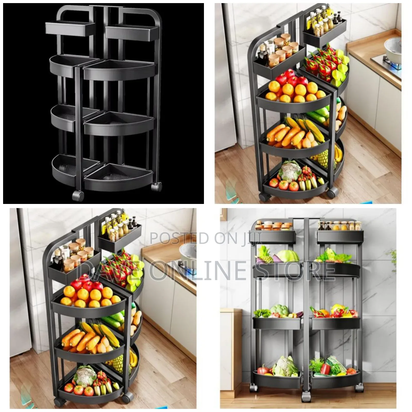 Foldable Fruit and Vegetables 4 Tier Rack