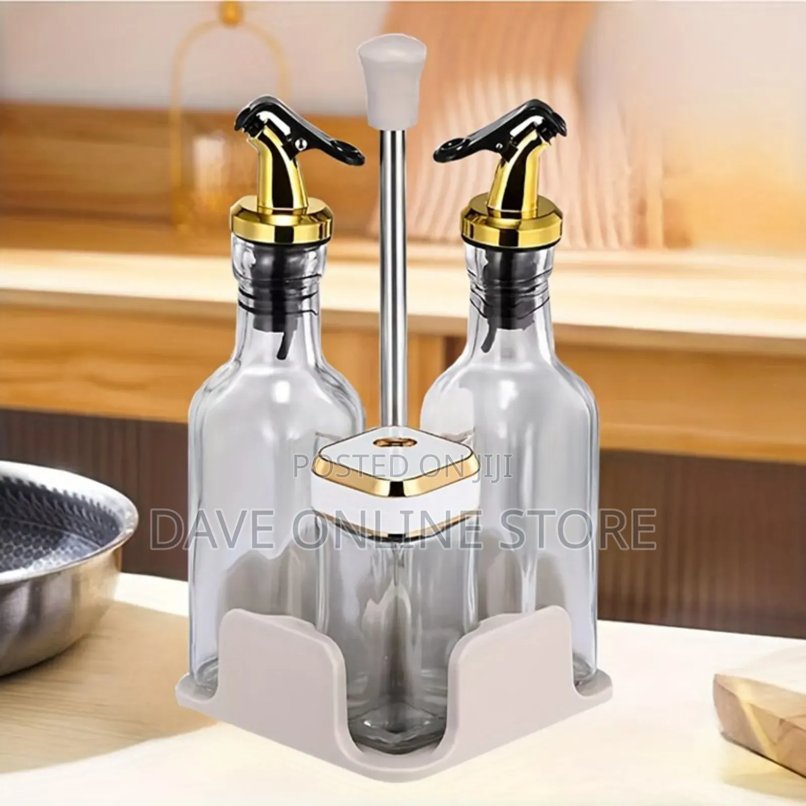Salt and Pepper Bottle Vinegar Oil Set (5-Piece Set)
