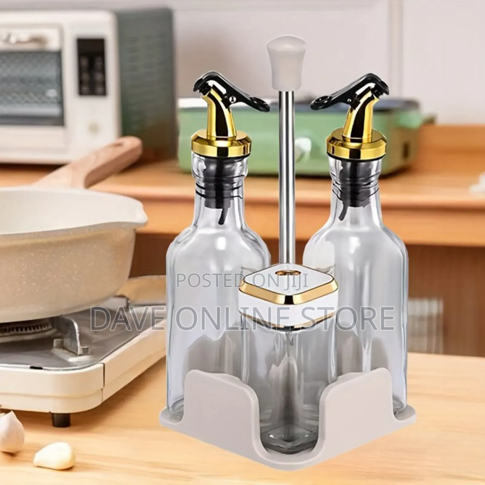 Salt and Pepper Bottle Vinegar Oil Set (5-Piece Set)