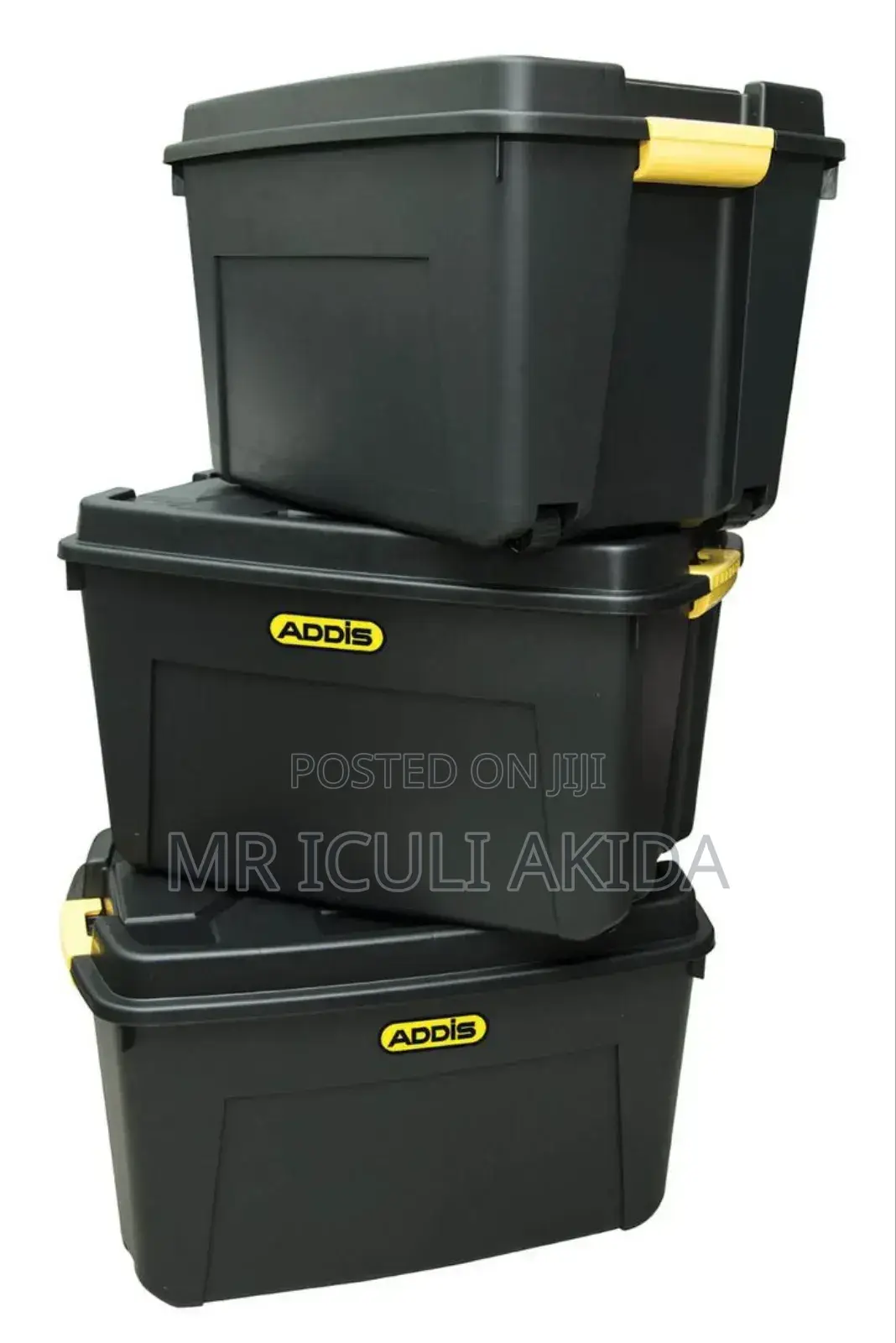 Addis 110L Black Heavy-Duty Garage/Household Storage Box