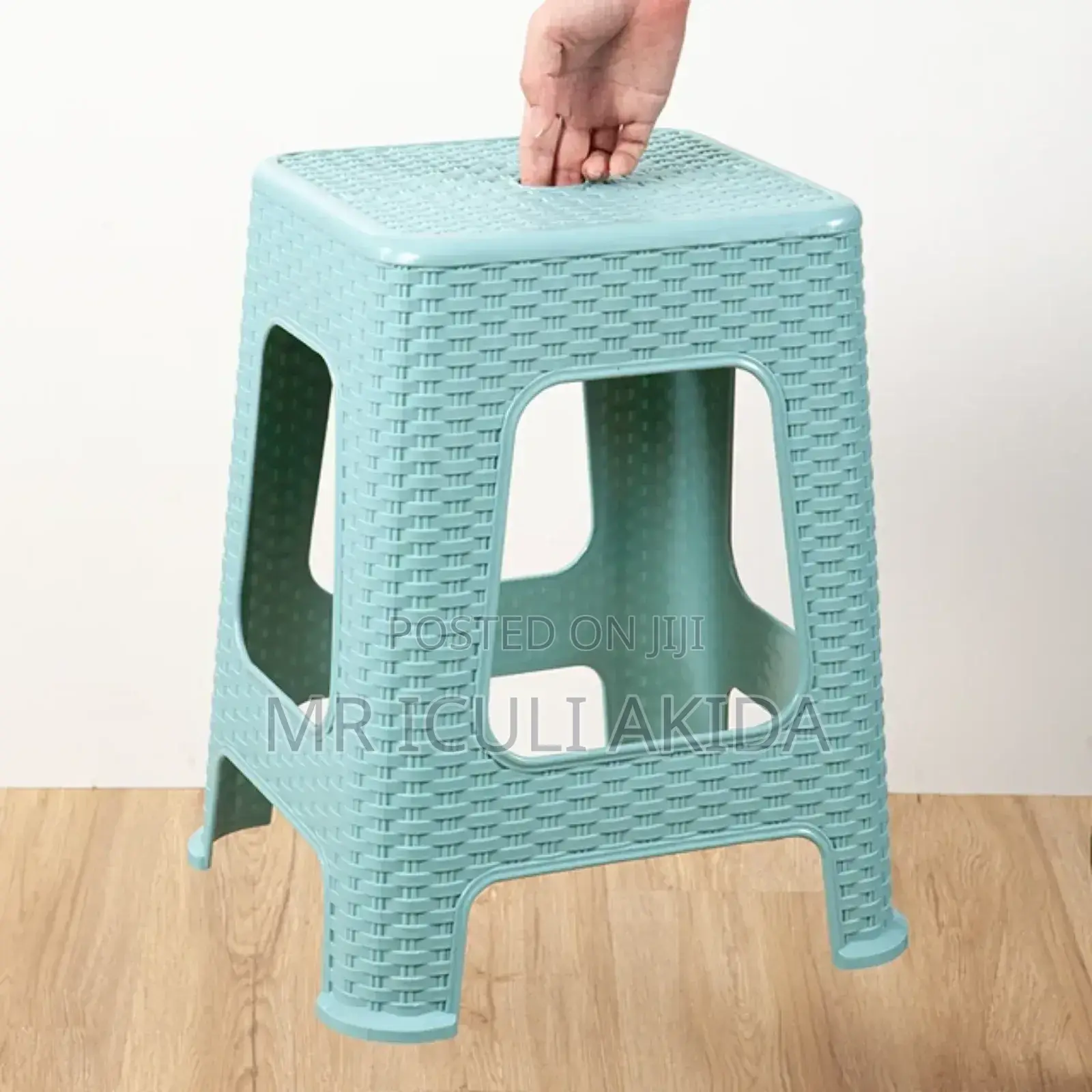 Modern Bambo Mat Design Plastic Step Stools