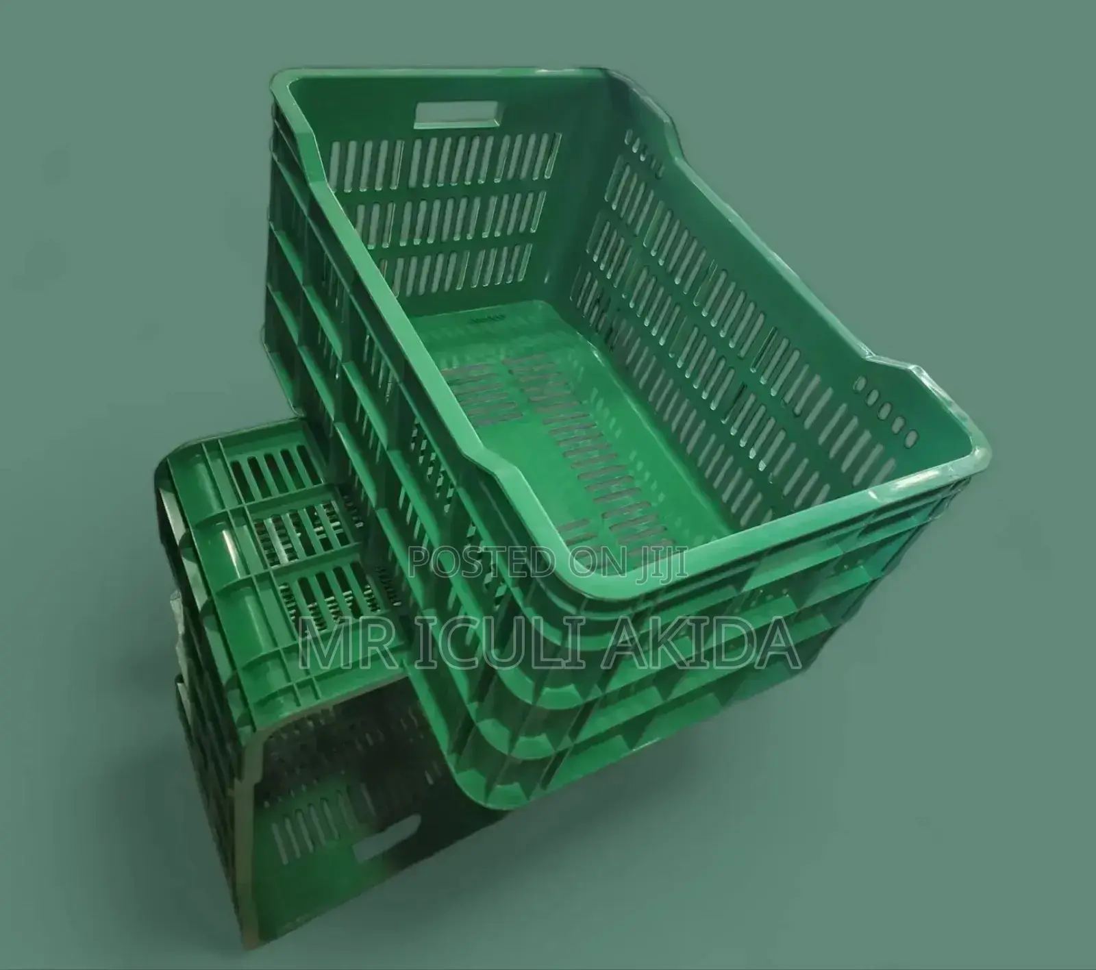 Green Plastic HDPE Vegetable Crate Organiser