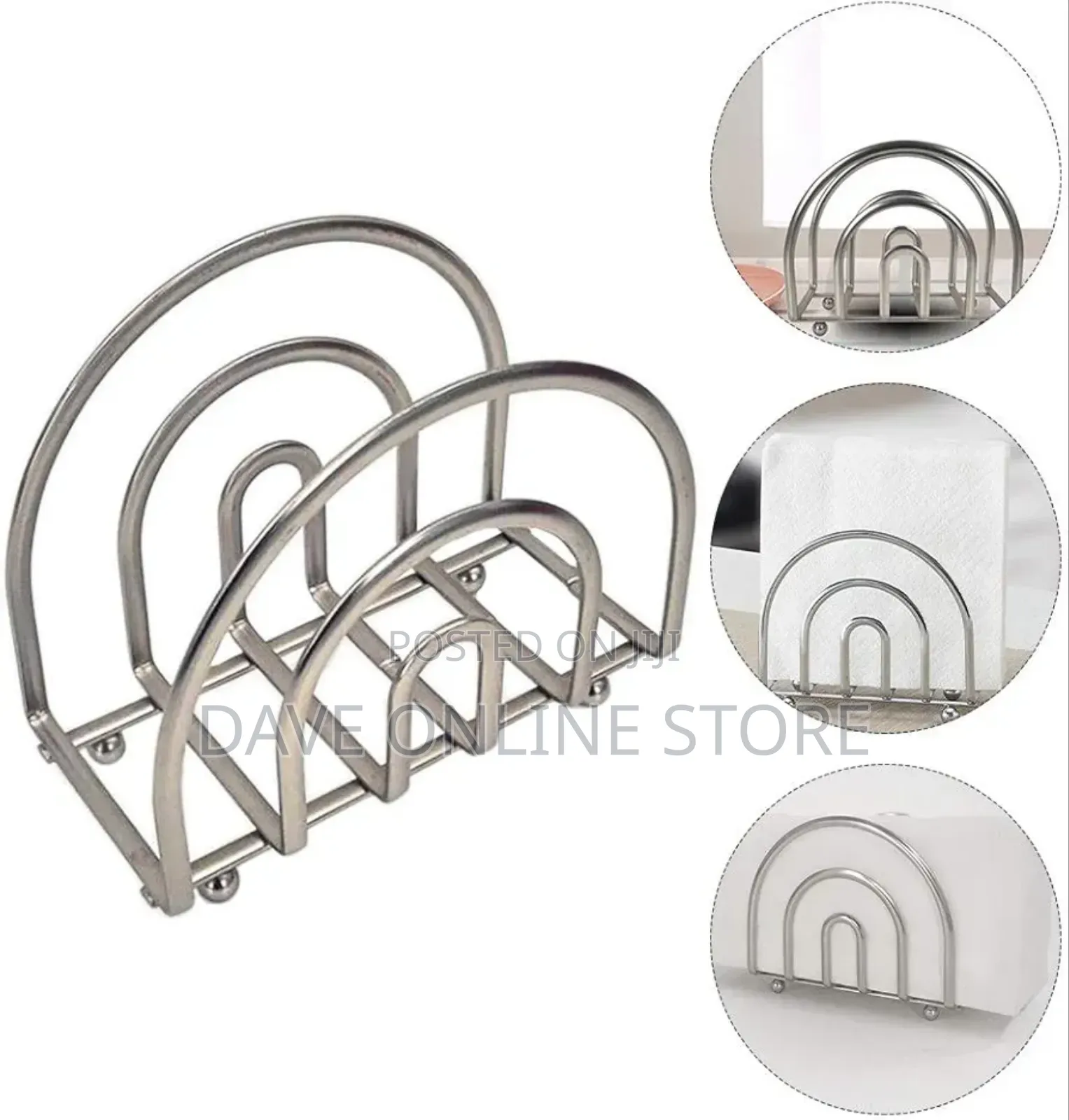 Creative Iron Napkin Holder Simple Paper Shelf Rack Silver
