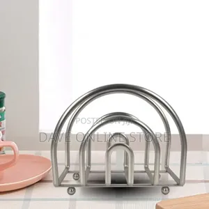 Creative Iron Napkin Holder Simple Paper Shelf Rack Silver
