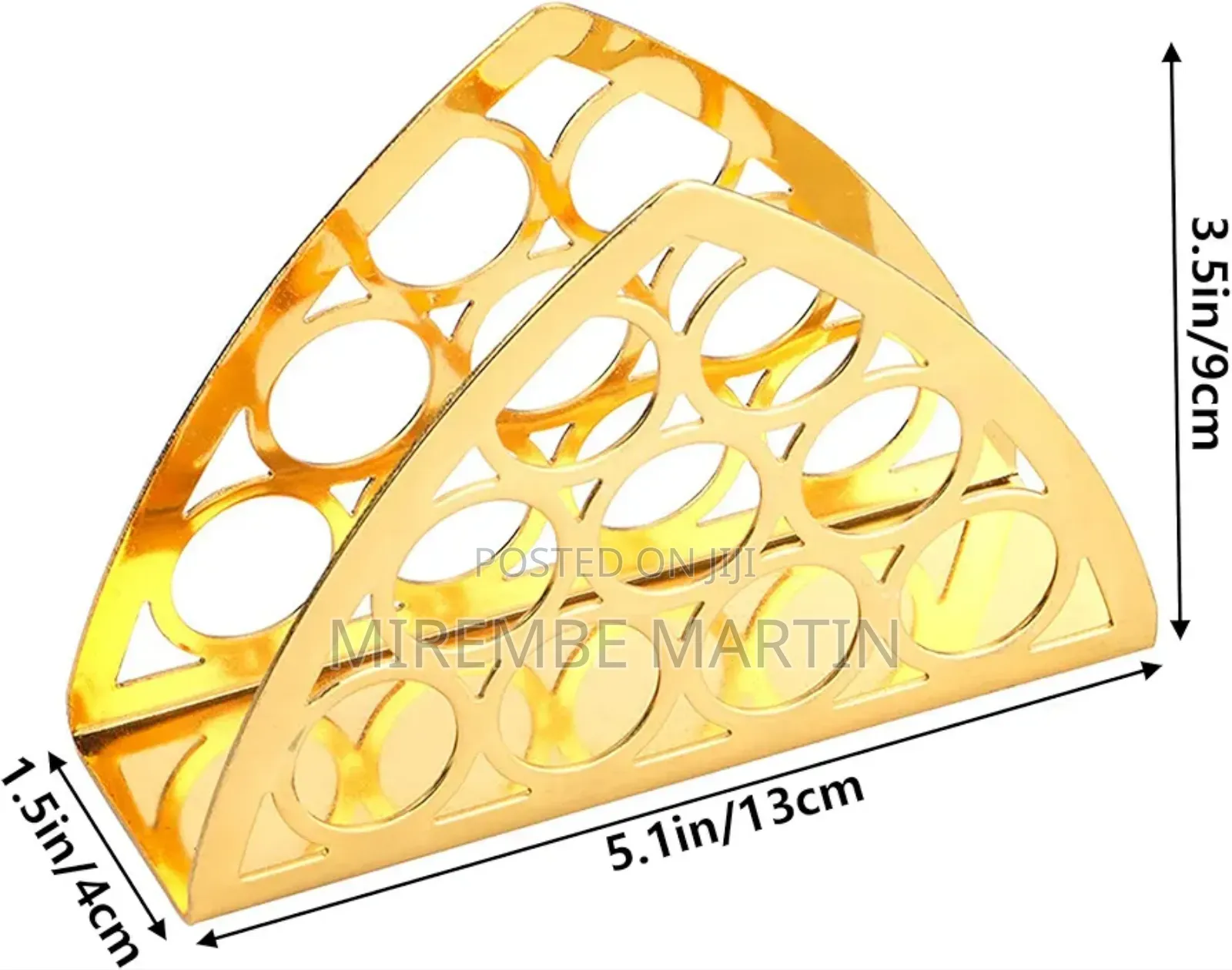 Golden Triangular Napkin Tissue Holder.