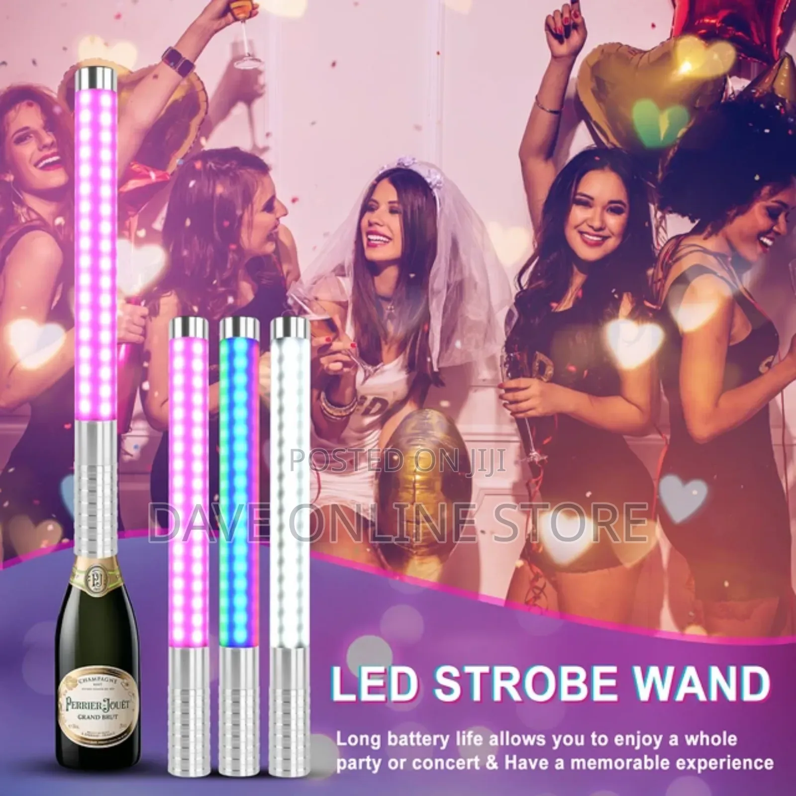 Big Size Champagne Bottle LED Strobe Baton Sparkler Light
