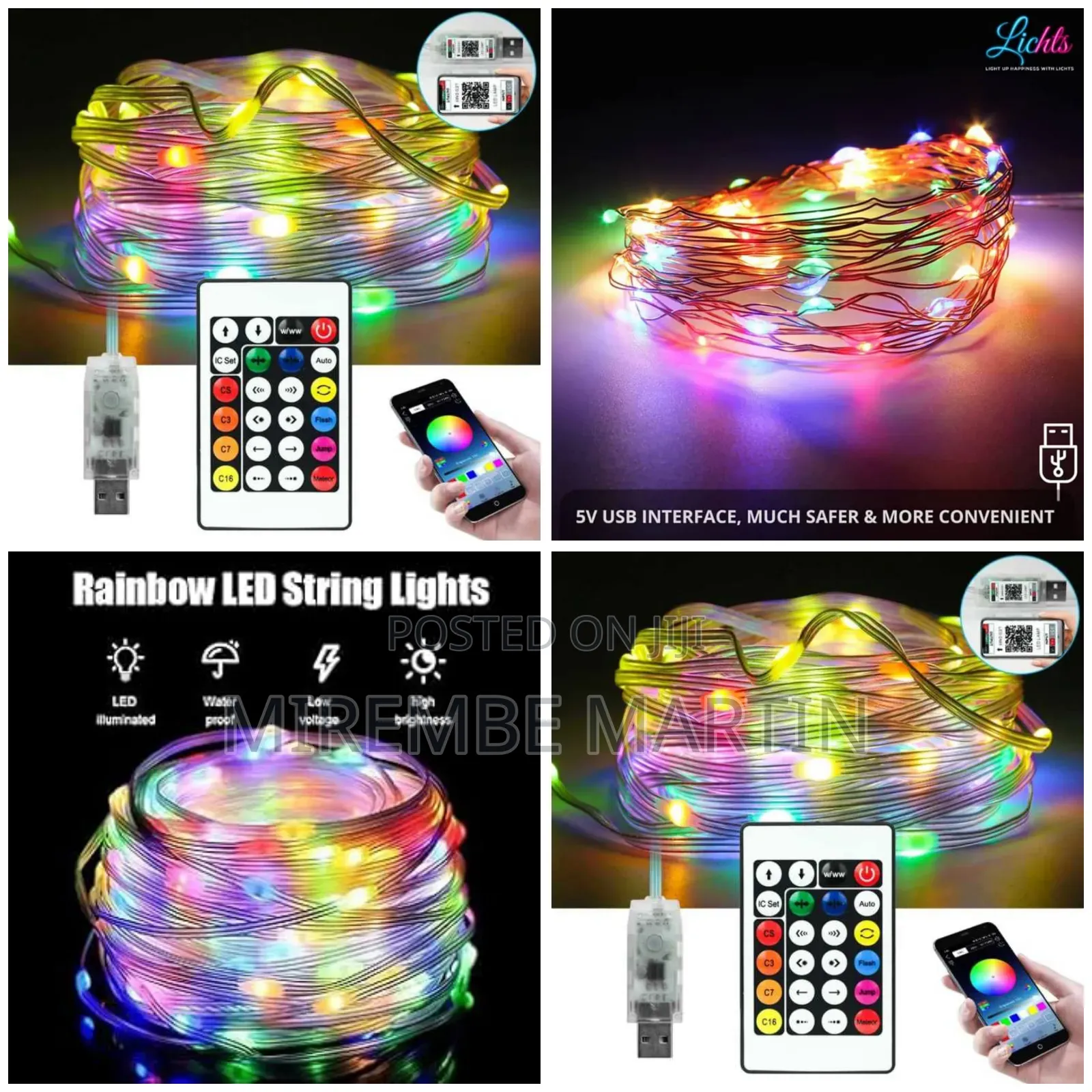Striscia LED RBG 10M Light USB Power App Support With Remote
