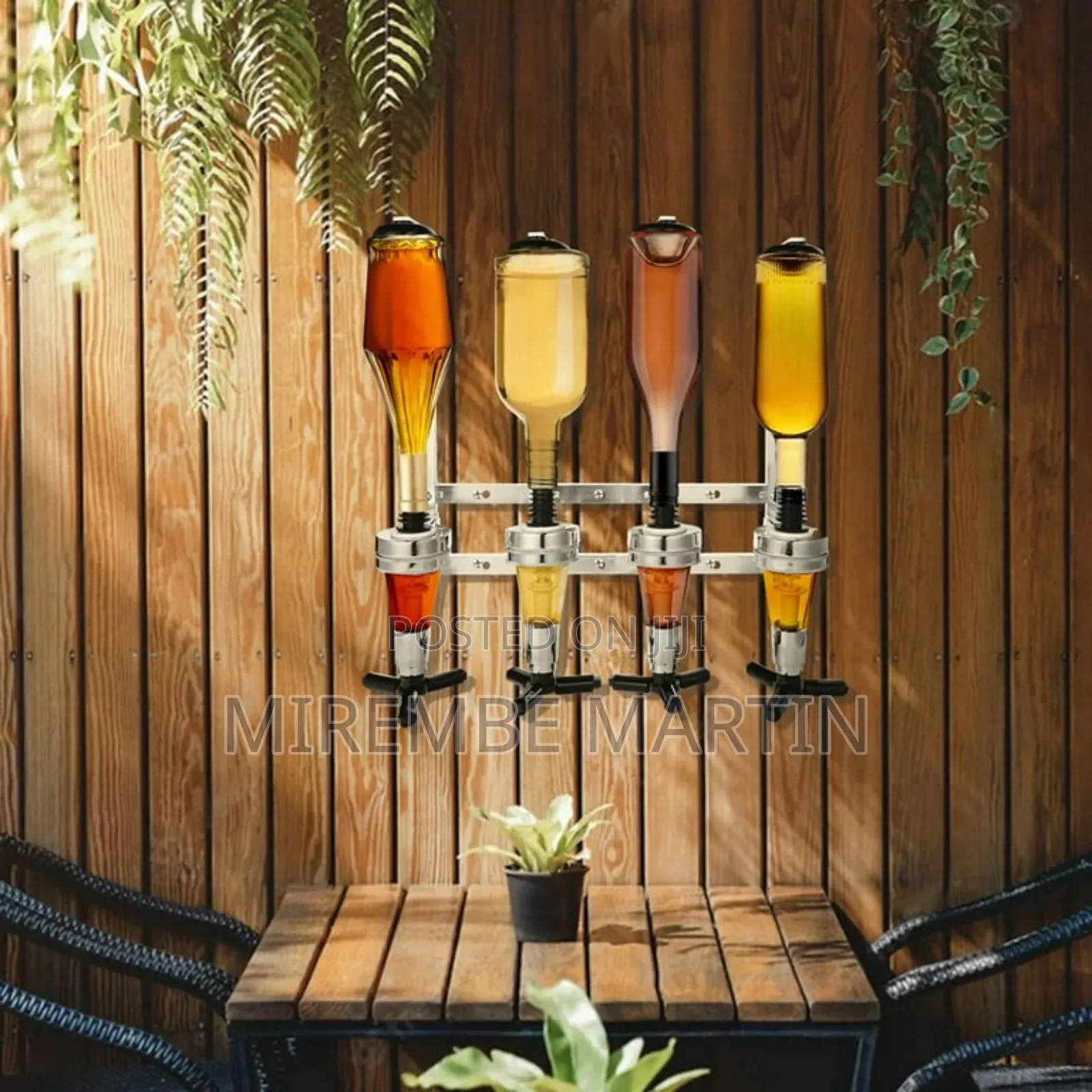 Liquor Dispenser, 4-Bottle Wall Mounted Liquor Dispenser