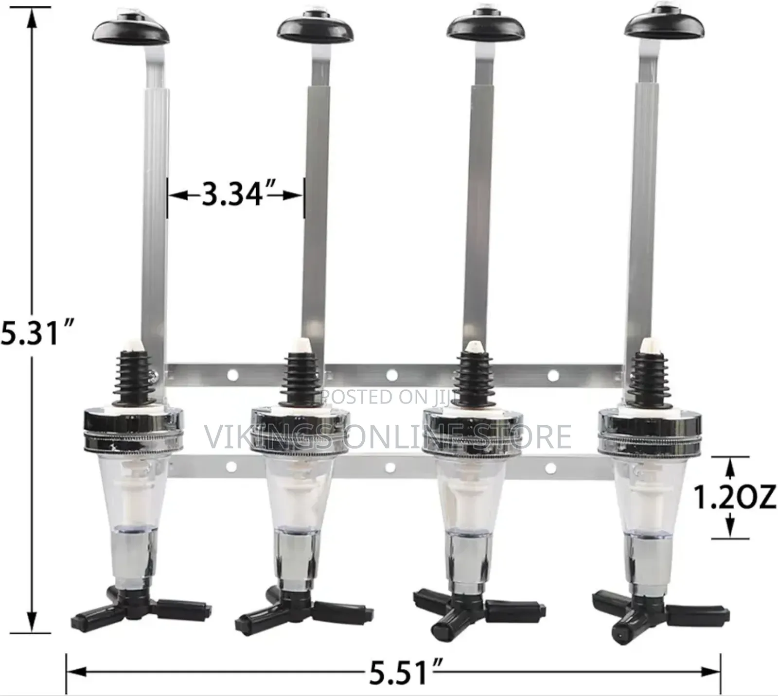 Wall Mounted Liquor Dispenser 4 Bottle Nozzle Drinkware Set