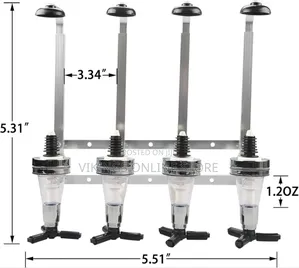 Wall Mounted Liquor Dispenser 4 Bottle Nozzle Drinkware Set