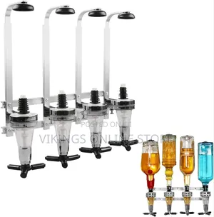 Wall Mounted Liquor Dispenser 4 Bottle Nozzle Drinkware Set