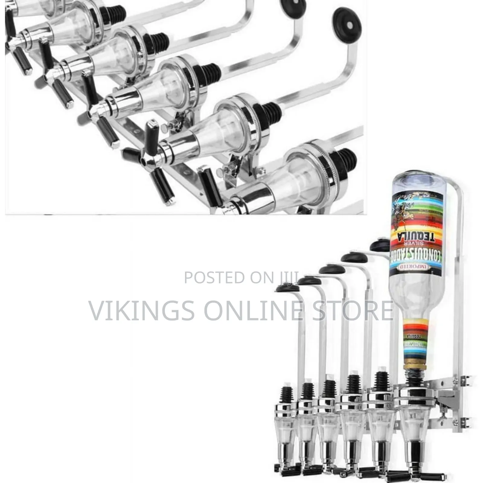 6 Bottle Bar Butler Liquor Dispenser Home Wall Mounted