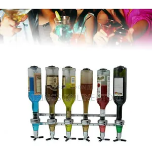 6 Bottle Bar Butler Liquor Dispenser Home Wall Mounted