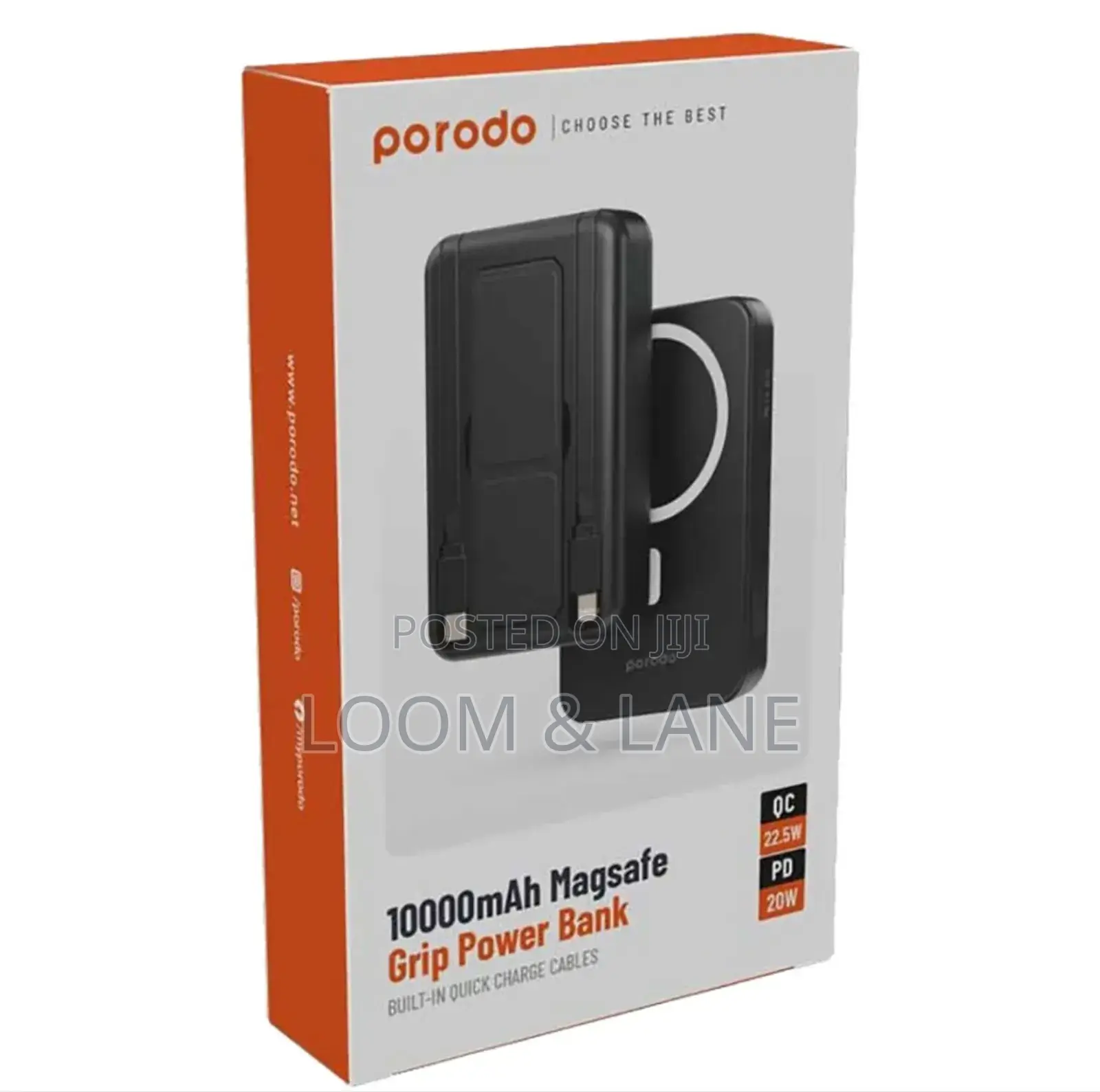 PORODO 10,000mah Magsafe Grip Power Bank