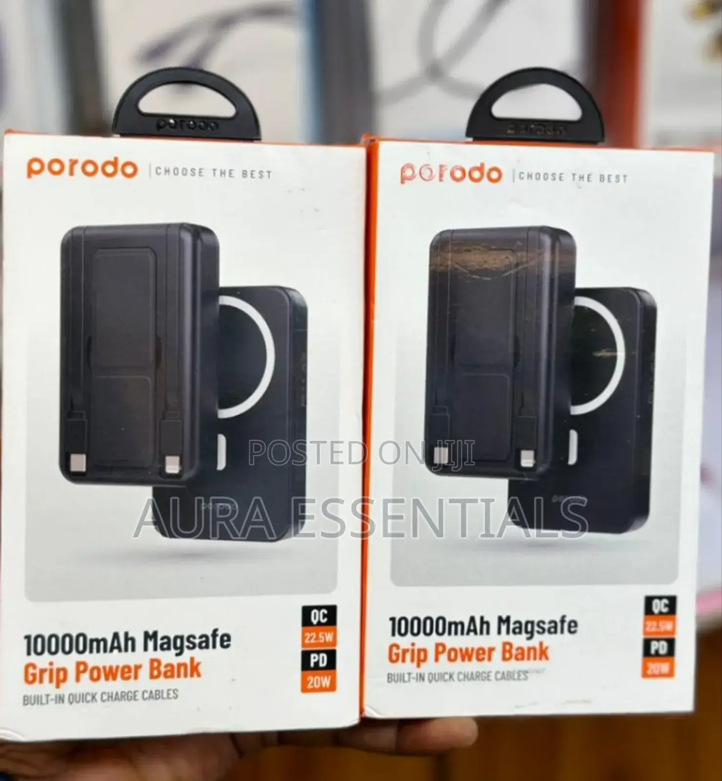 PORODO 10,000mah Magsafe Grip Power Bank