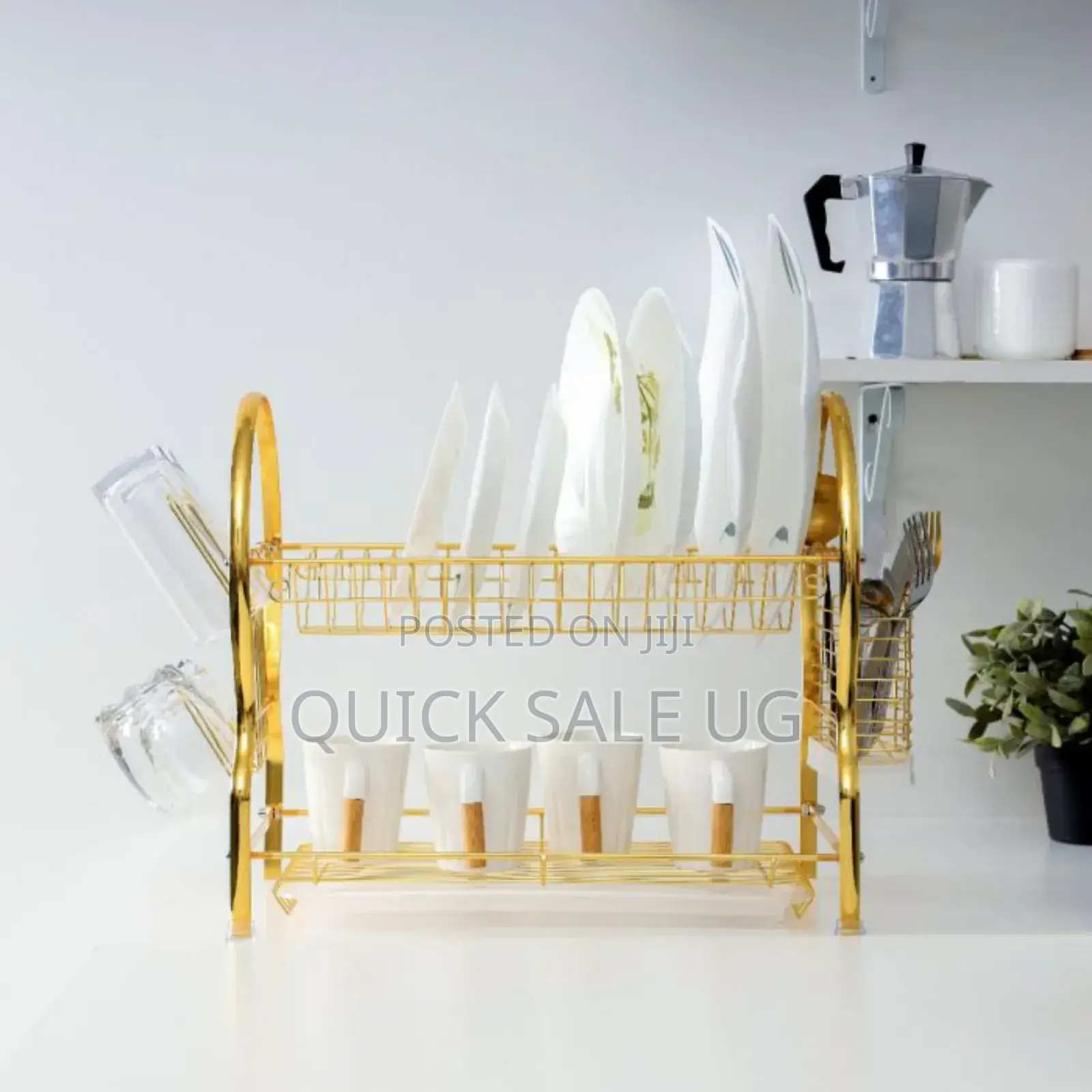 2 Tier Gold Dish Rack/ Dish Draining Rack