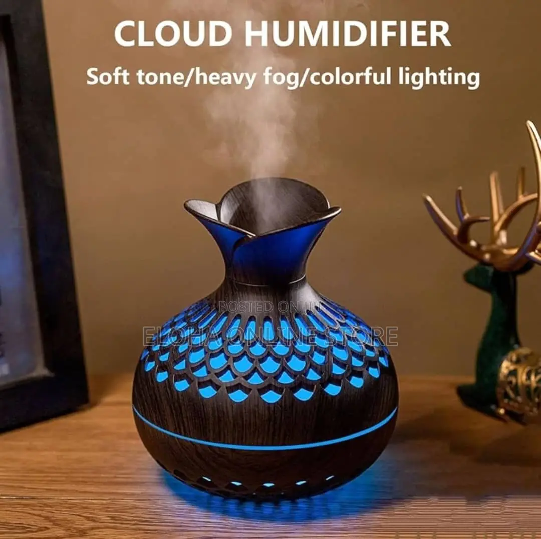Wood Grain Flower Vase Shape Humidifier