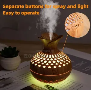 Wood Grain Flower Vase Shape Humidifier
