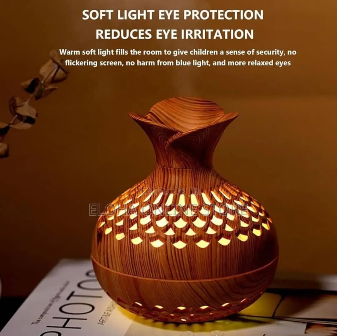 Wood Grain Flower Vase Shape Humidifier