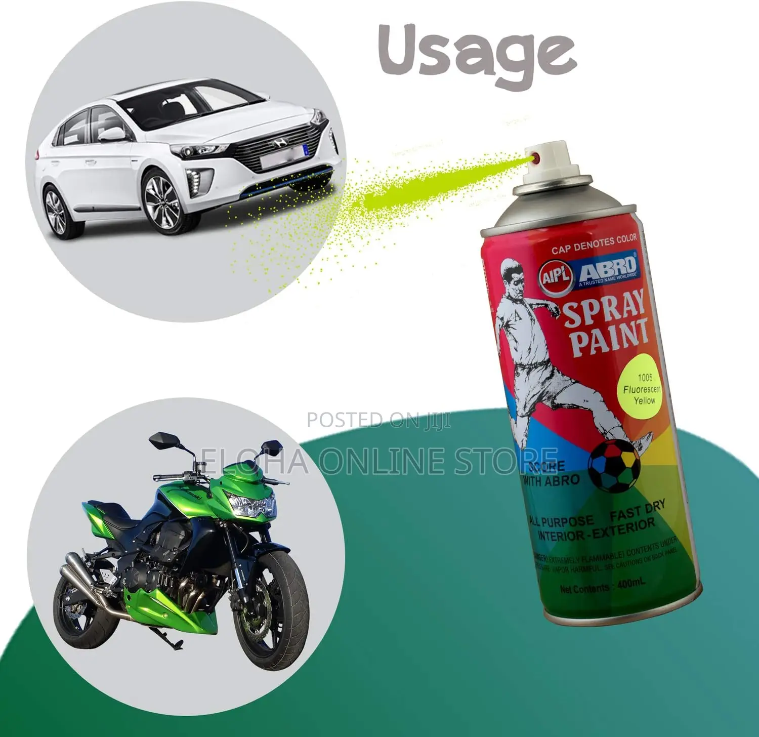 ABRO Qick Dry / Colour Spray Paint Can for Cars and Bikes
