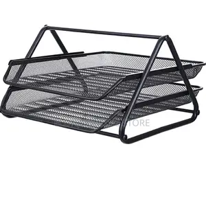 2 Tier Metallic Documents Rack Organiser