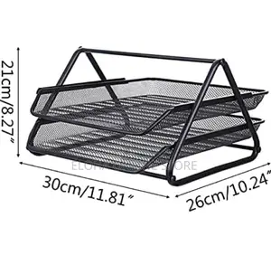 2 Tier Metallic Documents Rack Organiser