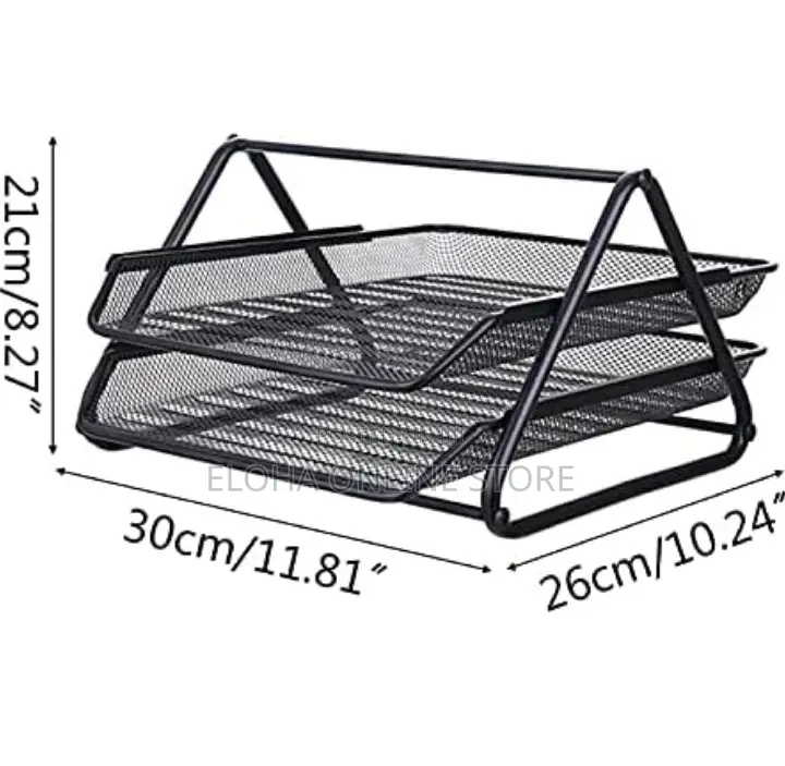 2 Tier Metallic Documents Rack Organiser