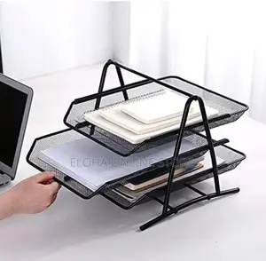2 Tier Metallic Documents Rack Organiser