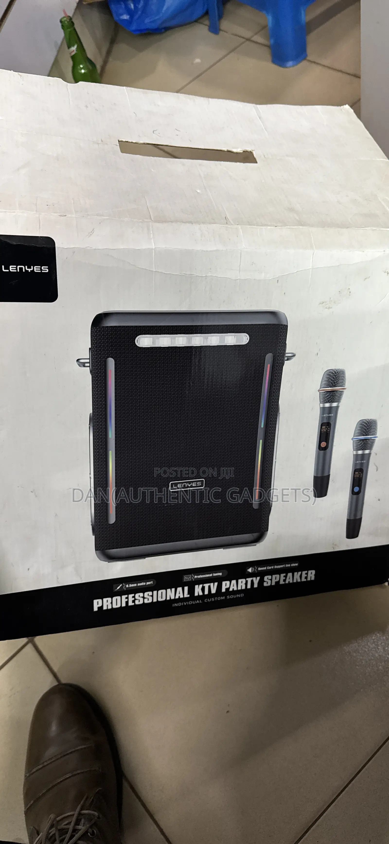 Lenyes Portable Bluetooth Speaker With 2 Microphones New