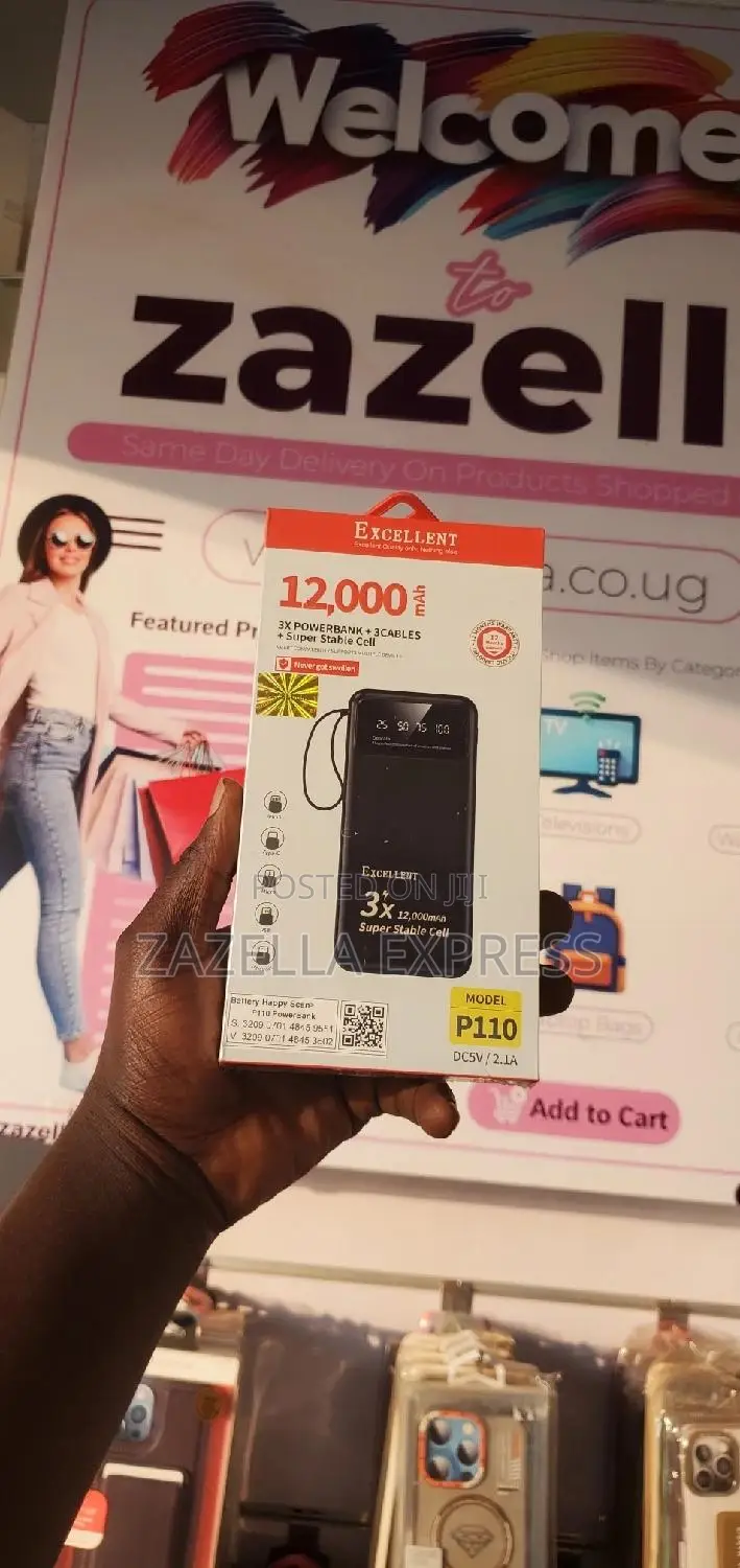Excellent 12,000 3 Cable Fast Charging Powerbank