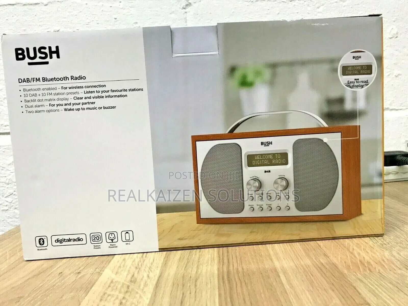 UK BUSH DAB FM Bluetooth Silver Wood Digital Radio