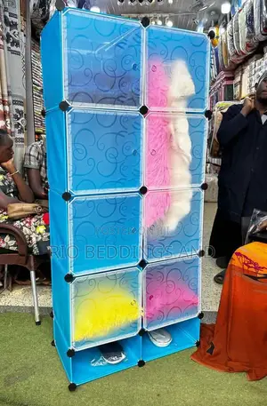 Two Columns Plastic Wardrobe With Shoe Rack
