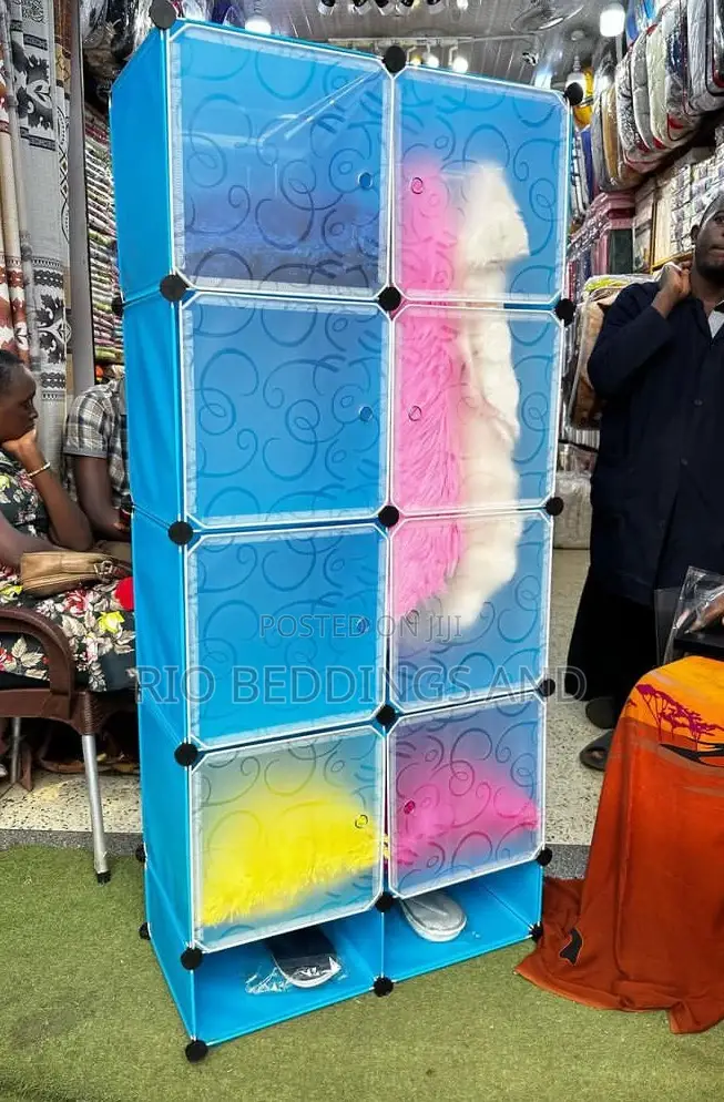 Two Columns Plastic Wardrobe With Shoe Rack