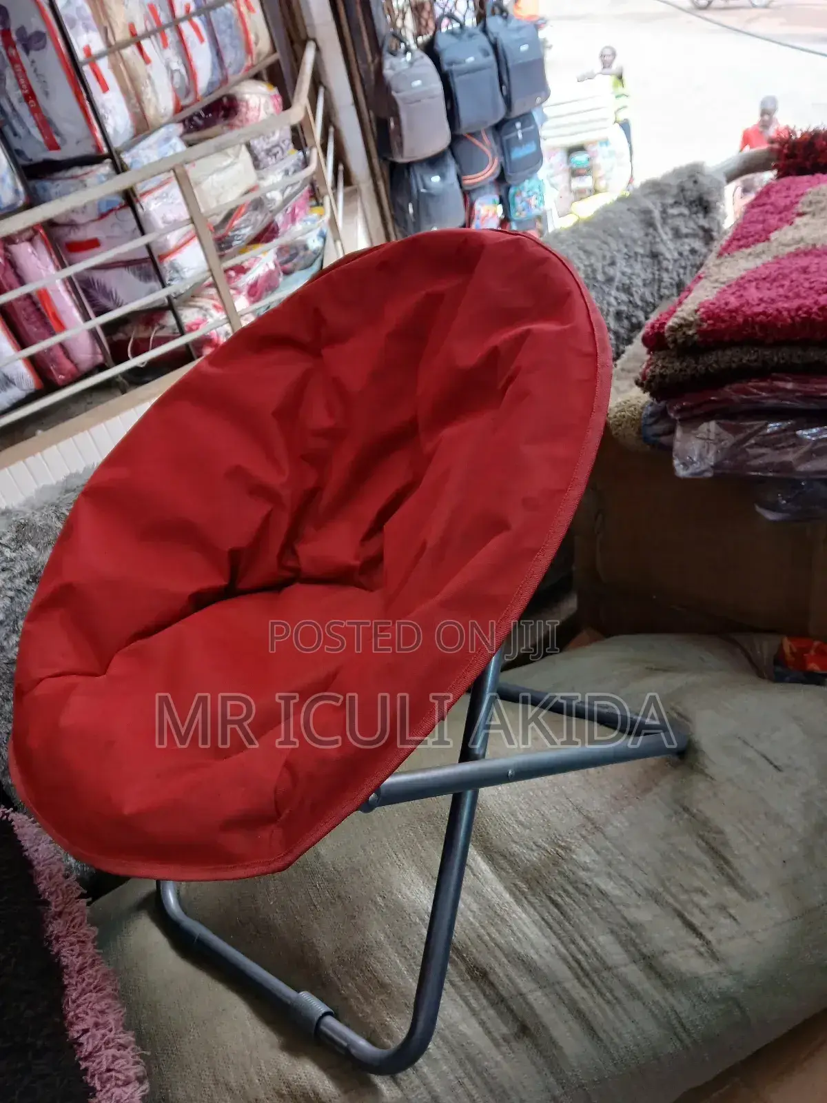 Multifunctional Foldable Metal Frame Round Large Moon Chair