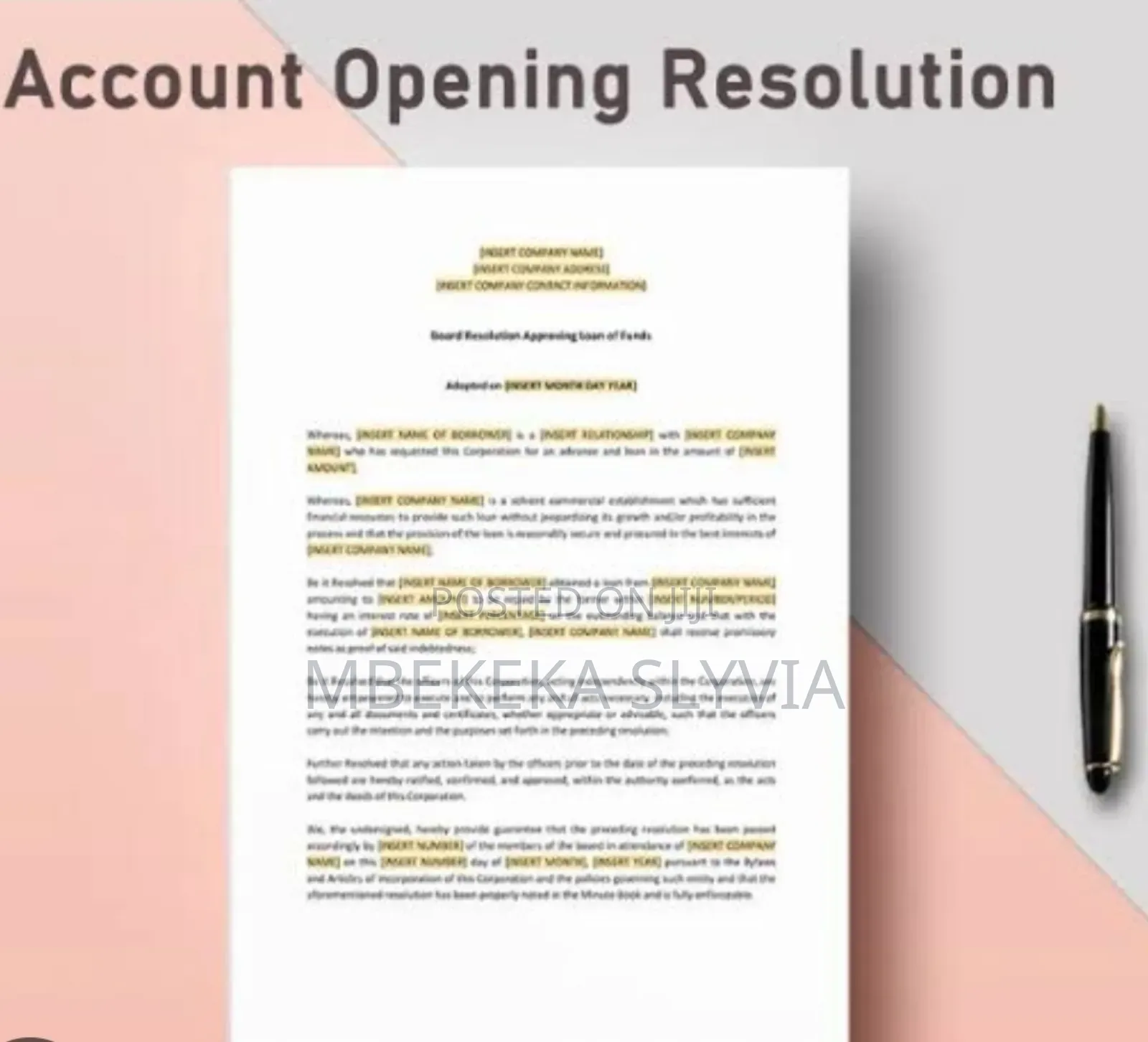 Company and Business Resolutions