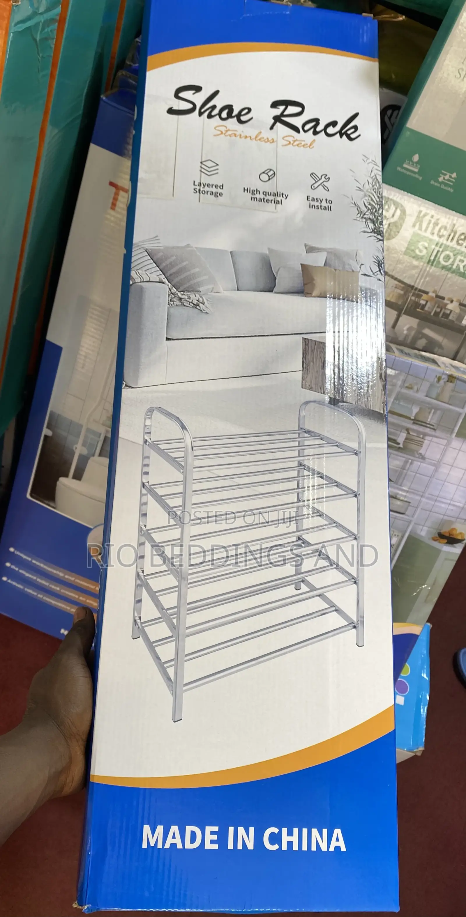 Metallic Shoe Rack With Five Layers