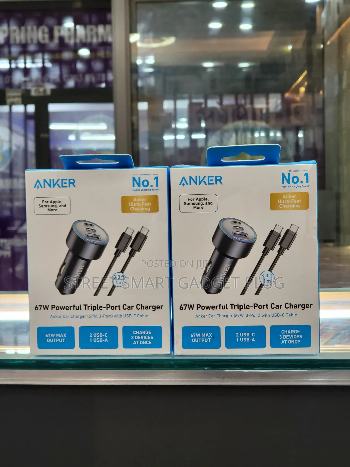 Anker 67watts Tripple Port Car Charger
