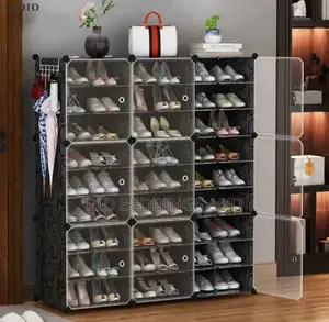 Three Columns Plastic Shoe Rack