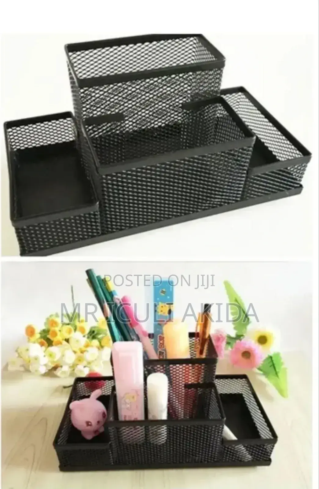 4compartment Metal Mesh Desktop Pencil,Pen Storage Organiser