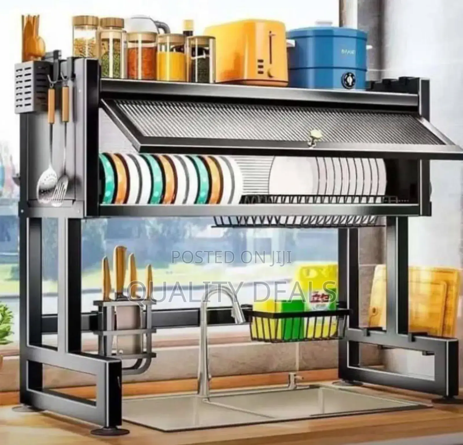Metallic Over the Sink Rack Organizer