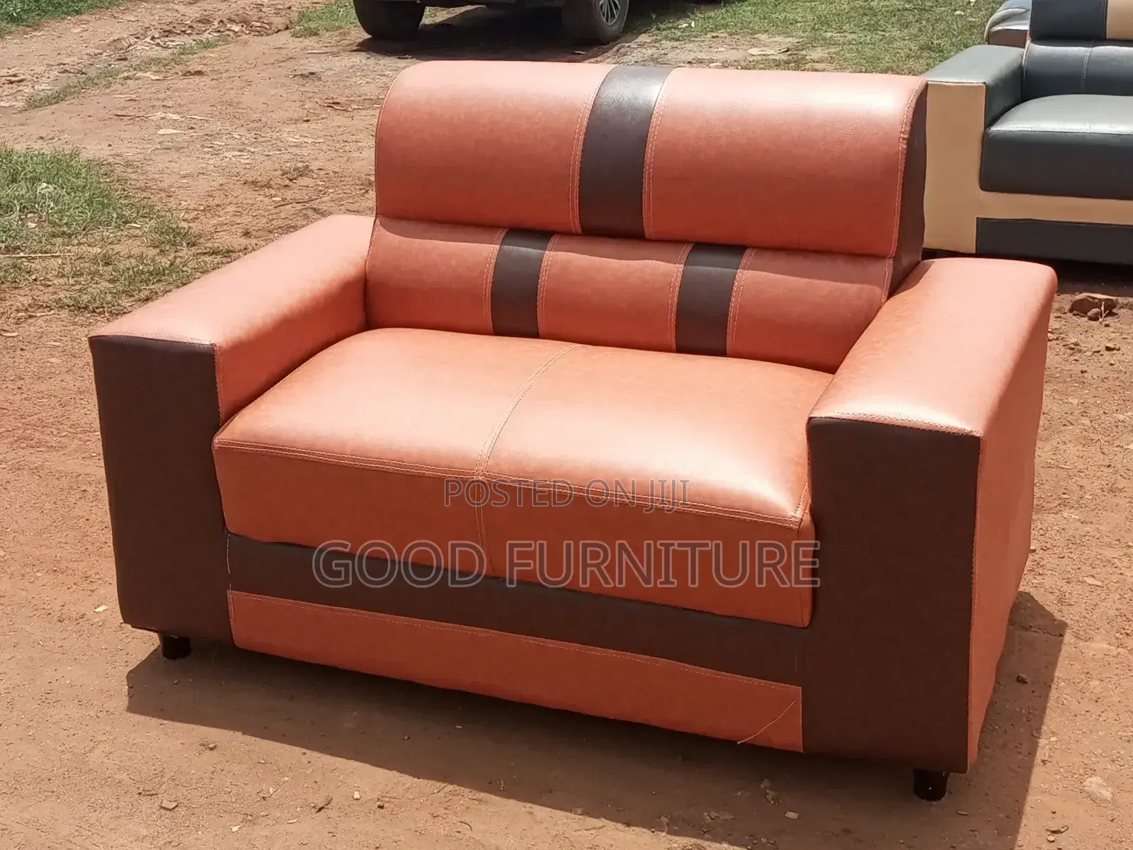 Elegant Leather Two Seater Sofa