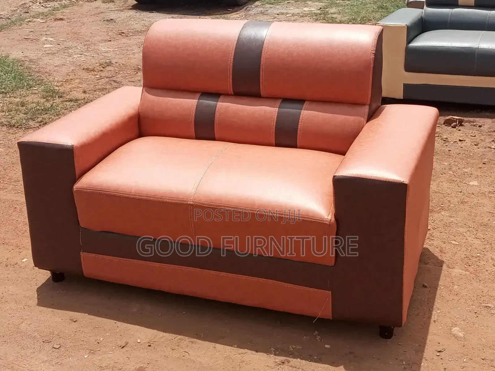 Elegant Leather Two Seater Sofa