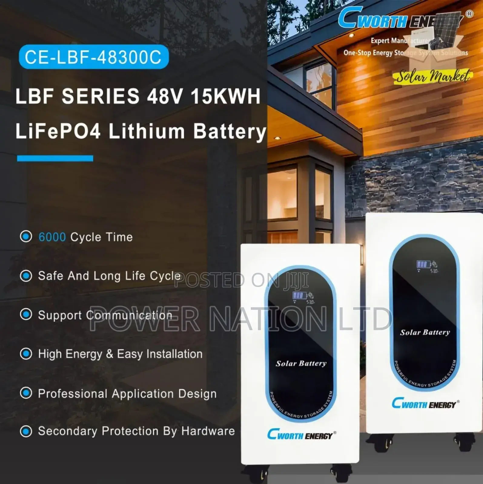300ah 48v 15kwh Cworth Lithium Battery