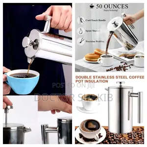 1L Stainless Steel French Coffee Press Maker Pot-New