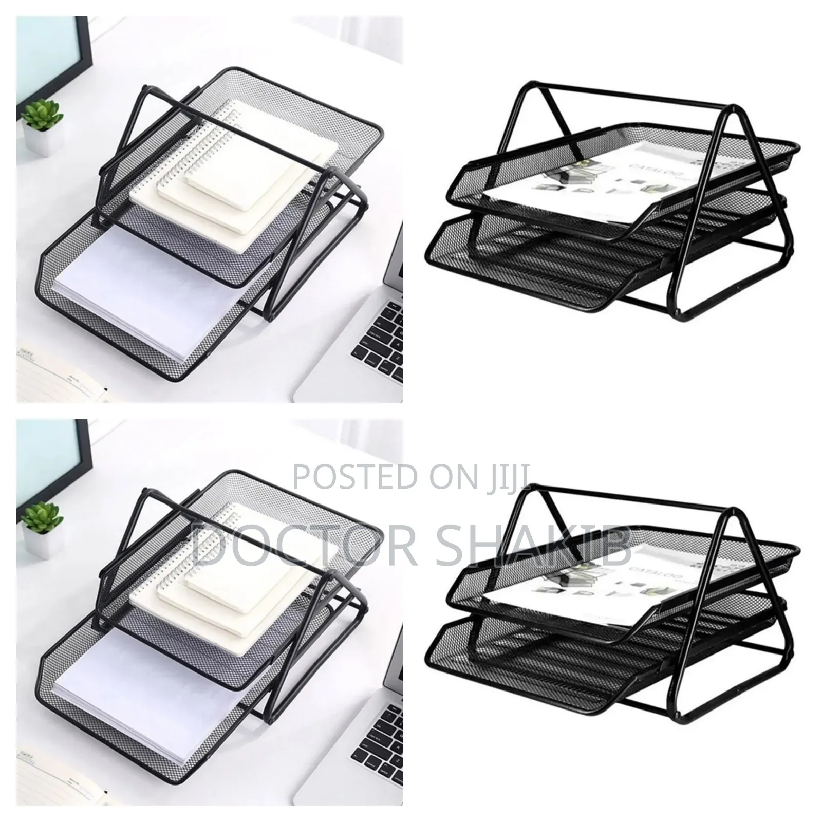 2-Tier Metallic Documents Rack Organizer