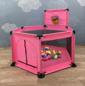 Pentagon Shape Kids Play Pen With Basketball Net and Balls
