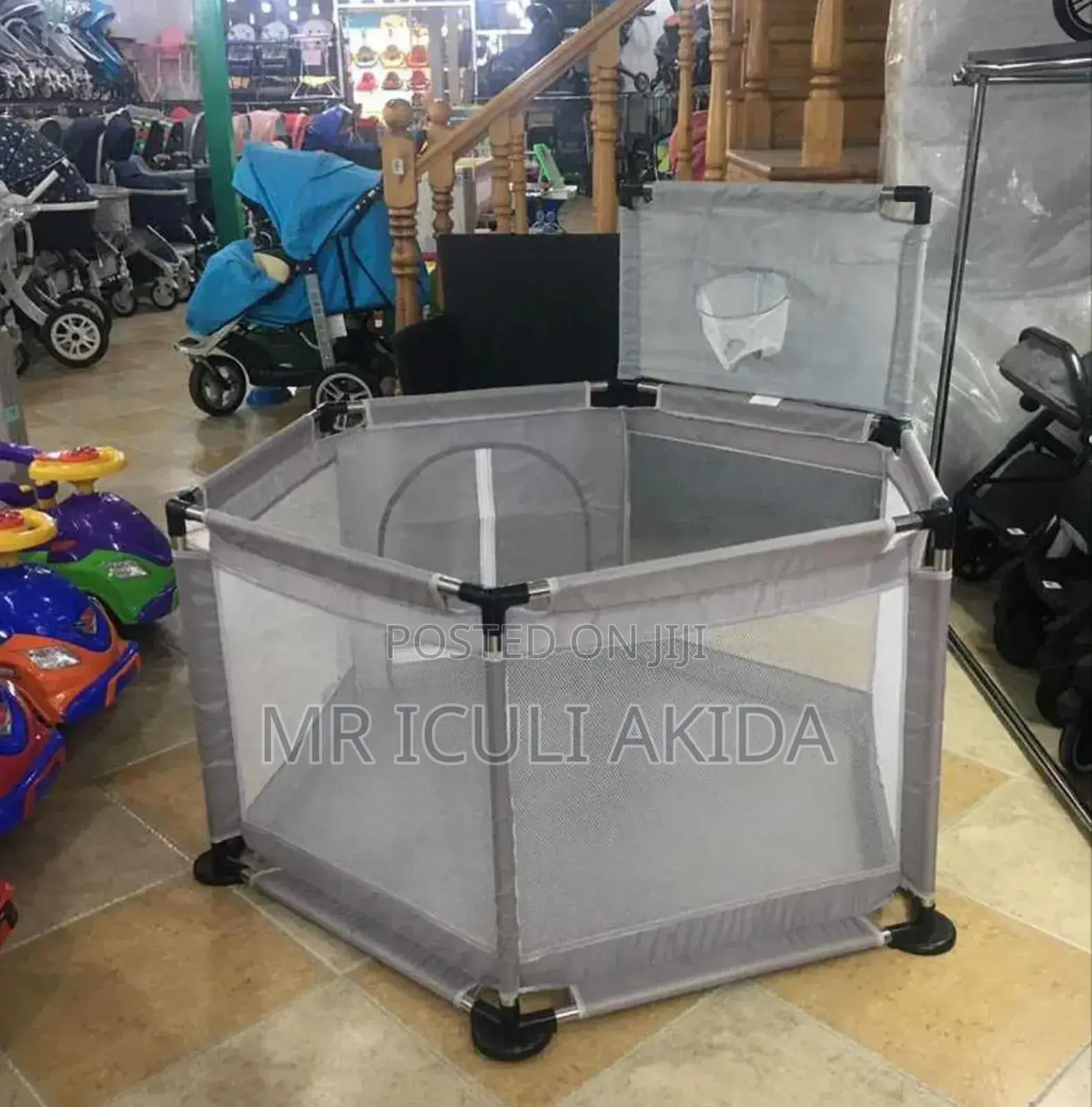 Pentagon Shape Kids Play Pen With Basketball Net and Balls